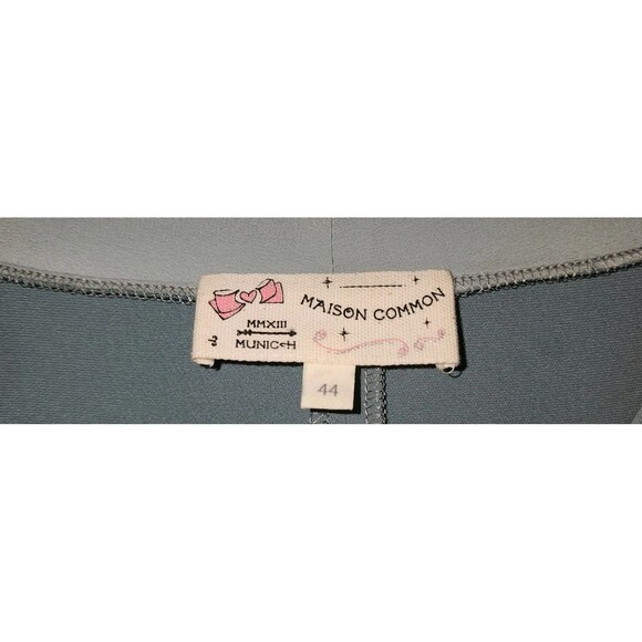 Maison Common Munich Blau Stofi Blue Bell Sleeve 44 Blau V Neck Blouse Top - Picture 5 of 8